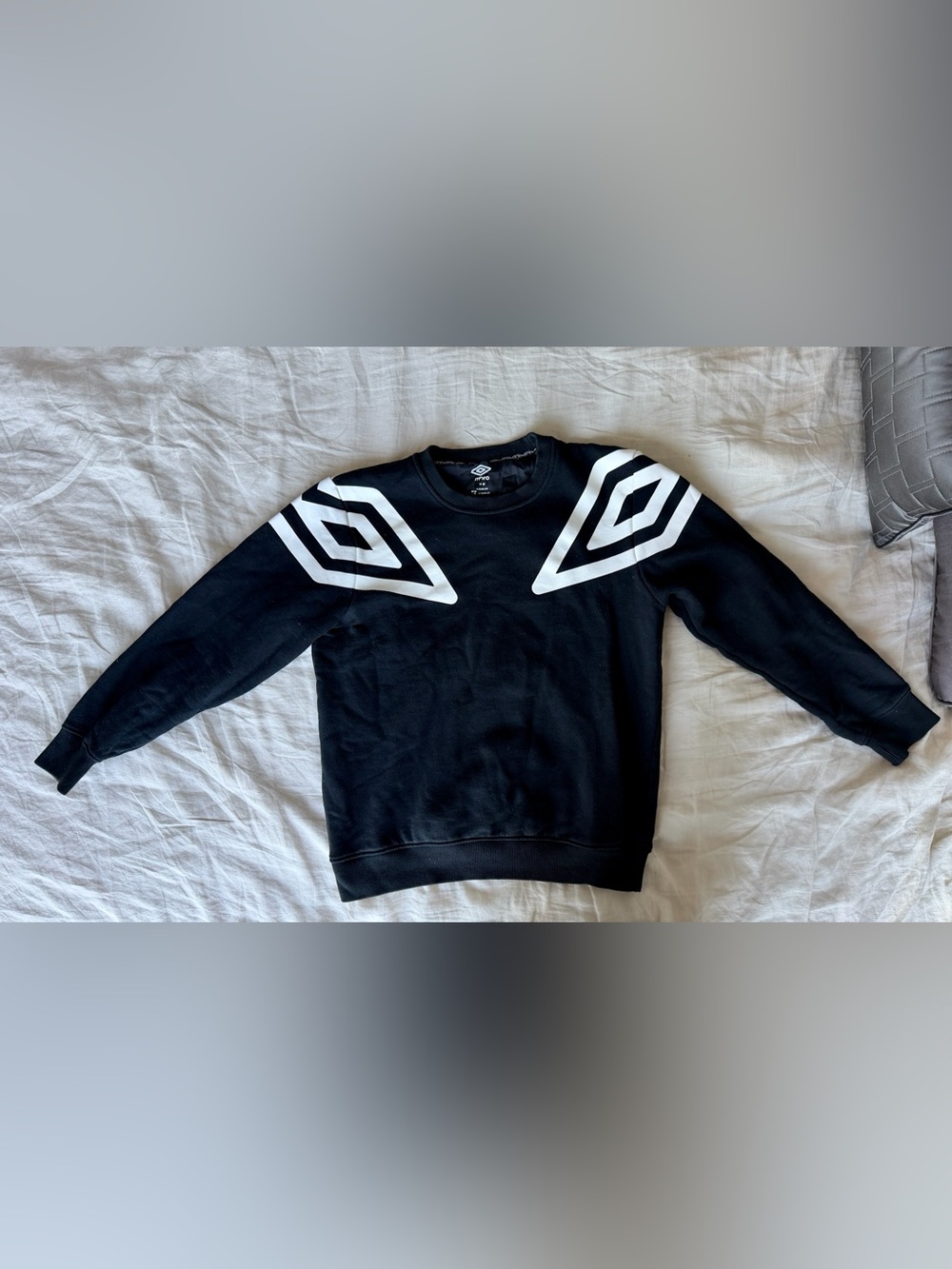 Umbro Black Crewneck with White Logo Trim